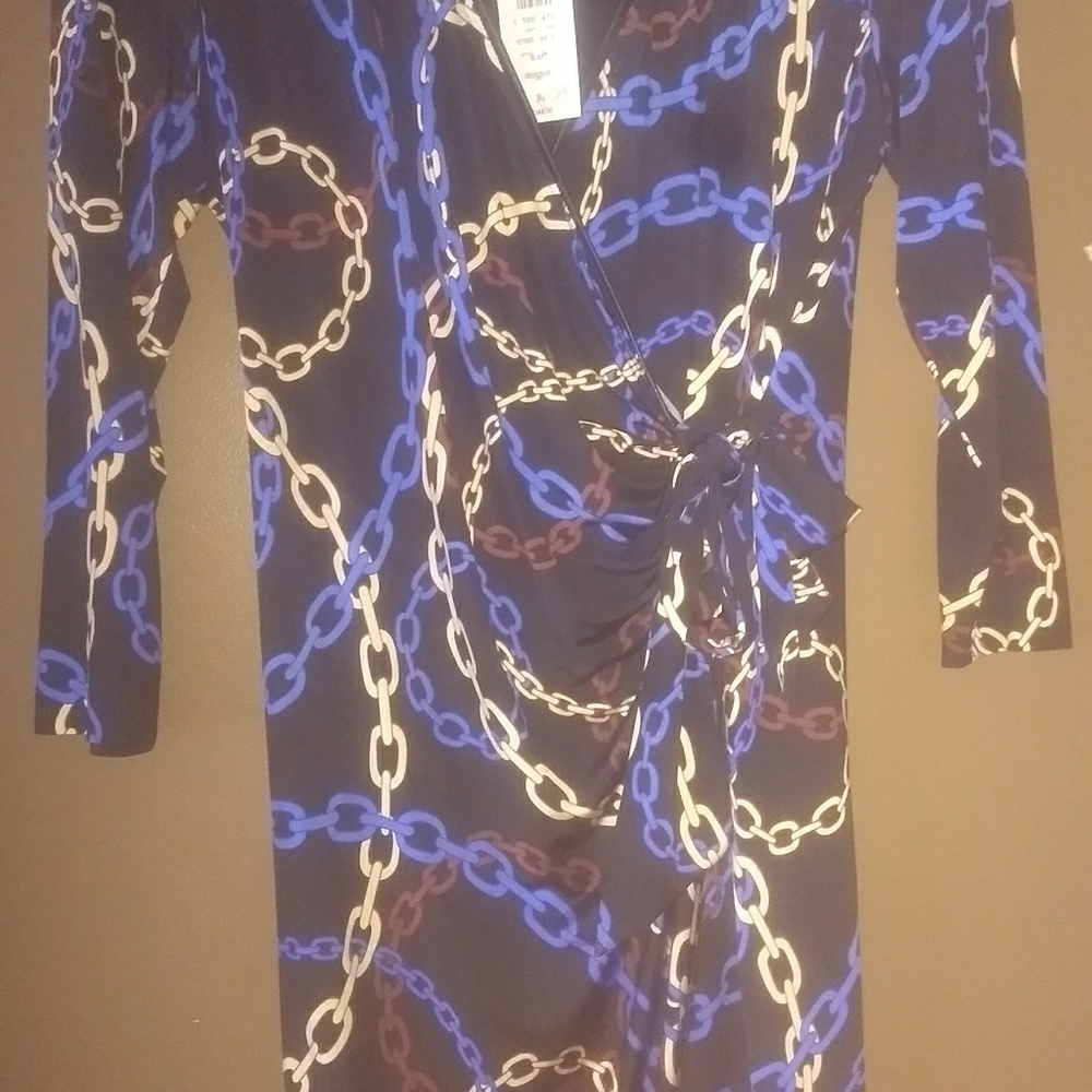 Cache chain designed design wrapped dress